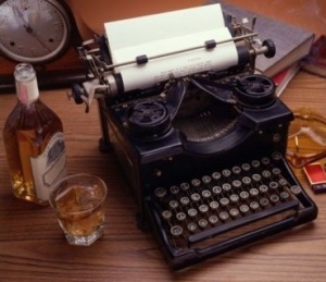 typewriter and drink